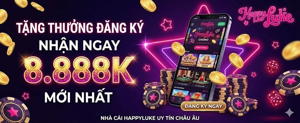 Banner nhà cái Happyluke thưởng đăng ký